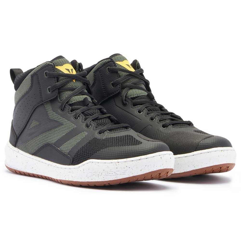 DAINESE - Suburb Air Shoes, Summer Motorcycle Shoe, Textile, Men, Black/White/Army Green, 41