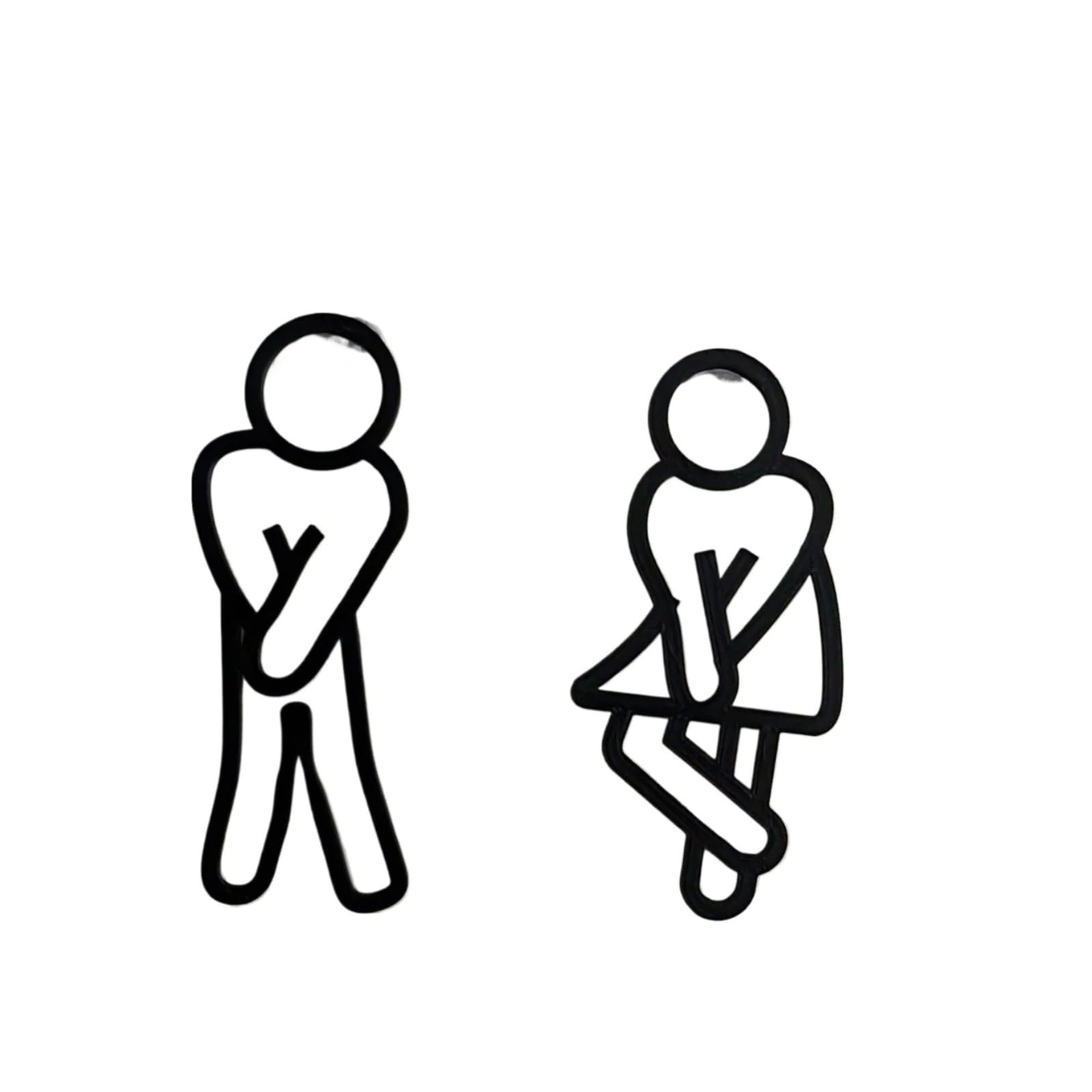 Toilet Sign WC Door Signs Decoration,Modern Men And Women Toilet, Contour Hanging Pieces,Guest,Bathroom