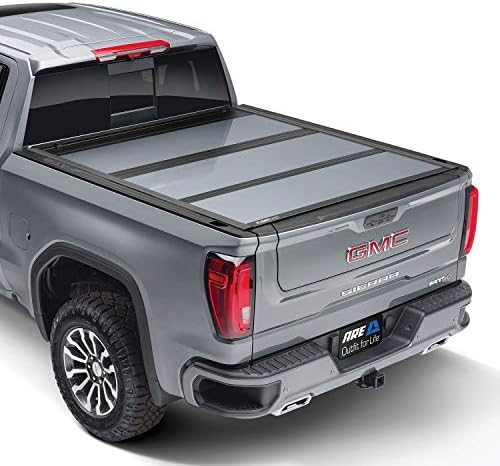 A.R.E. Fusion Painted Hard Fold Truck Bed Tonneau Cover | AR12018L-74 | Fits 2014 - 2019 Chevy/GMC Silverado/Sierra (does not fit dually) 5' 8" Bed (69.3" ), Paint Code: 74 Victory Red