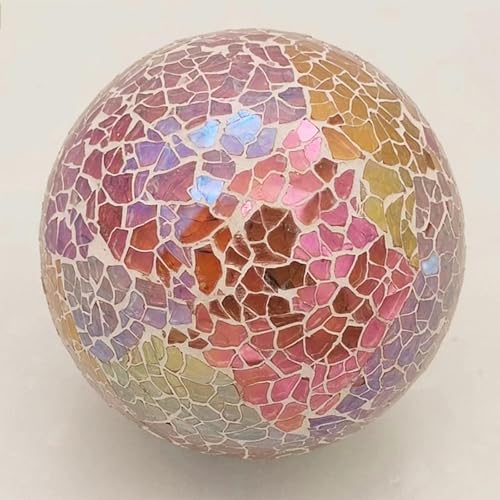 Boules mosaïque en verre de style B : 3 sculptures sphériques d'exception