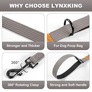 lynxking 6FT Dog Leash for Large Medium Small Dogs,Strong Durable Heavy Duty Nylon Leashes for Walking and Training, Heavy Duty 6 Foot Dog Leash with D Ring for Puppy