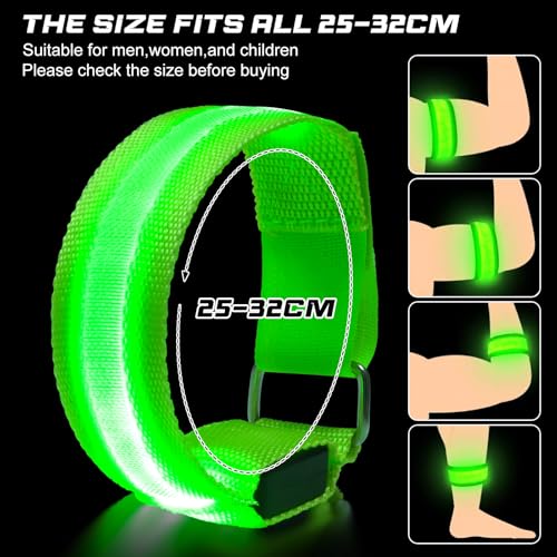 Wrymish LED Armband, 6 Stück Leuchtband Joggen für Kinder Erwachsene, Sicherheit Leuchtarmband, Reflektorband mit Blinkende LED Light für Nachtlaufen Radfahren Hundewandern Partys Konzerte(6 Farben)