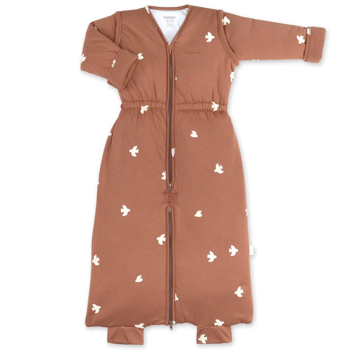 BEMINI Schlafsack mit abnehmbaren Beinen für den Winter, 2.5 Tog Pady Jersey + Jersey, Piuma Mocca