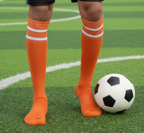 Image of RC. ROYAL CLASS Football Socks -Knee High Unisex, Cushioned Sole, Hi-Performance, Soft & Breathable,Ventilated,Moisture Wicking,Anti-Odour,Football /Soccer Socks For Kids to Adults-Pack of 1 Pair