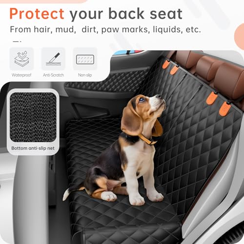 DPWEION Waterproof Dog Car Seat Cover,Non-slip% Scratch Proof Back Seat Covers for Dogs,Universal Fits Cars & SUVs Rear Seats(137cm×121cm) - Image 4