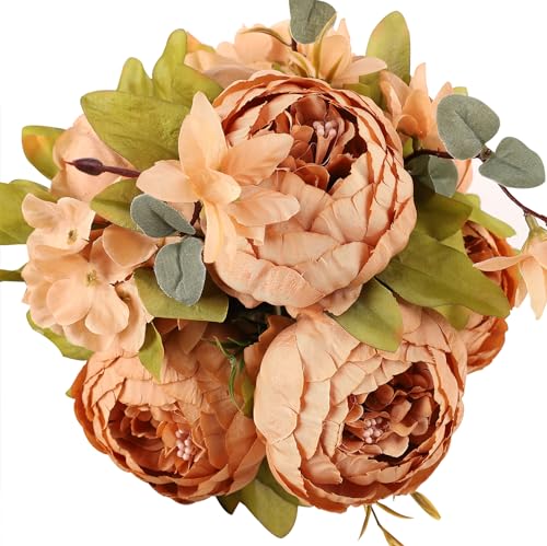 Duovlo Artificial Peony Silk Flowers Fake Flowers...