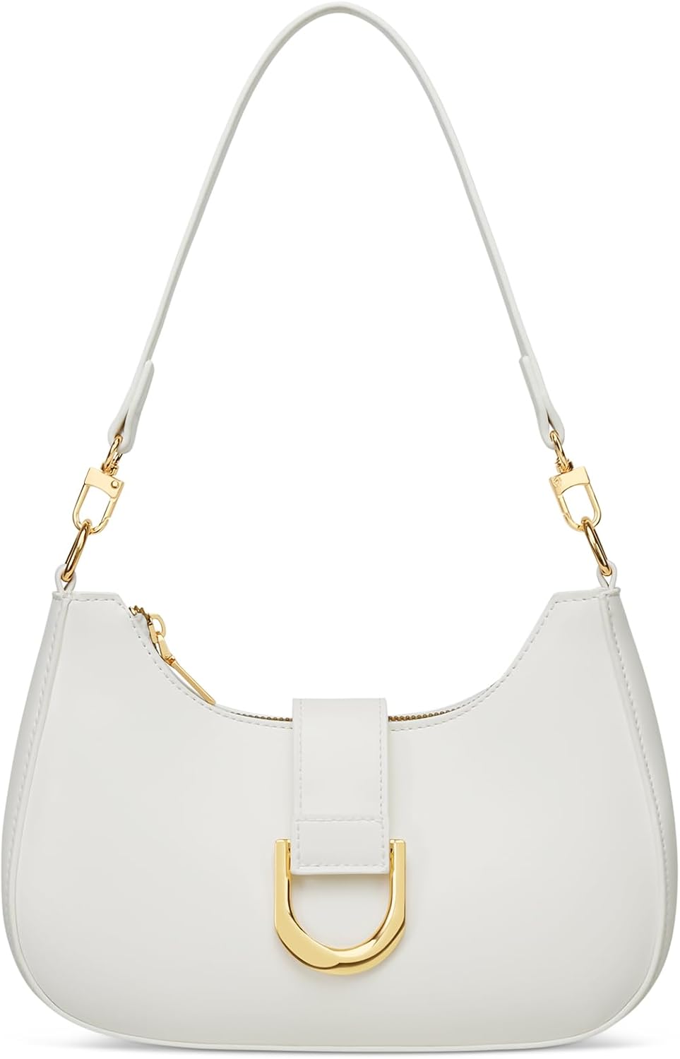 KKXIU Small Shoulder Bag for Women - Crescent Bag Small Purses for Women Trendy Vegan Leather Purse with Removable Strap