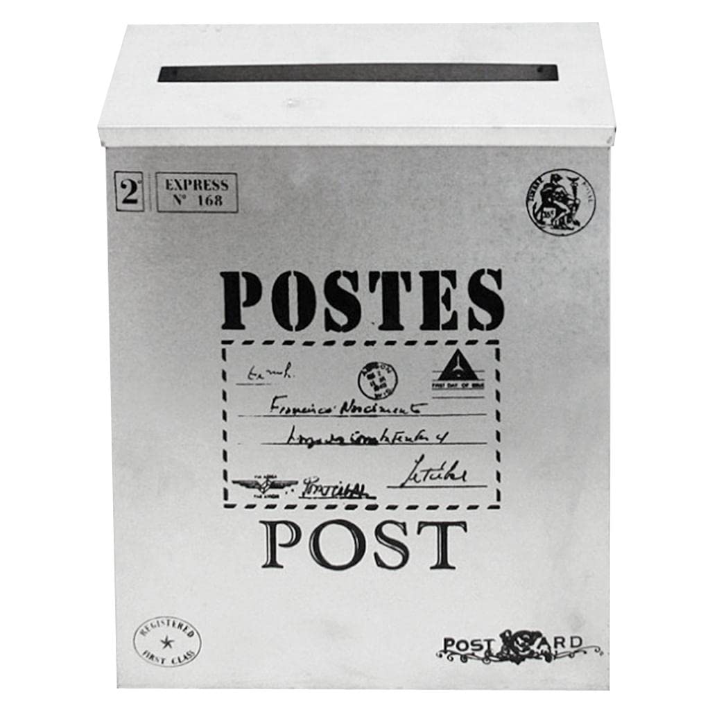 MERISHOPP®Vintage Galvanized Mailbox Letterbox Postbox Newspaper Holder Box White-1|Home & Garden | Home Decor| Key & Letter Holders|1 Piece Mailbox-image-25