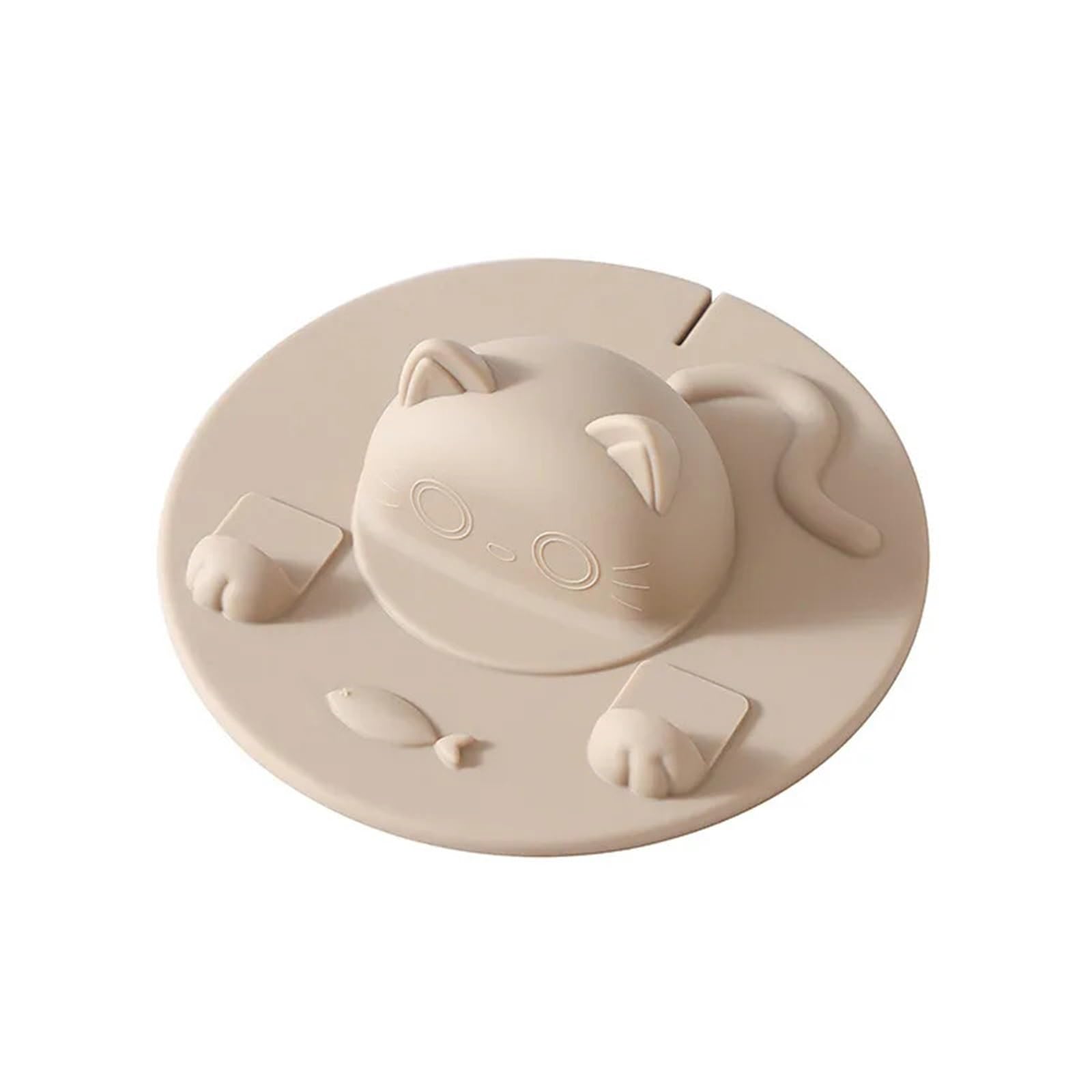 4Pcs Silicone Cup Lid Cartoon Creative Milk Tea Coffee Cover Dust Leak Proof Cat Head Multifunction Beverage Portable for Cups(Brown)