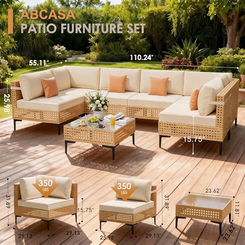 ABCASA 7-Pieces Patio Furniture Set with Non-Slip Cushions & Coffee Table - Image 2