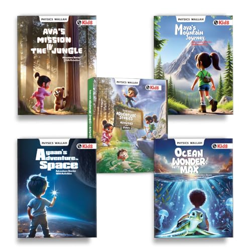 Image of Set of 5 Adventure Story Books for Kids Ages 2-5 Years, Theme-Based Stories with Stickers & Fun Activities, Learning Activity Set