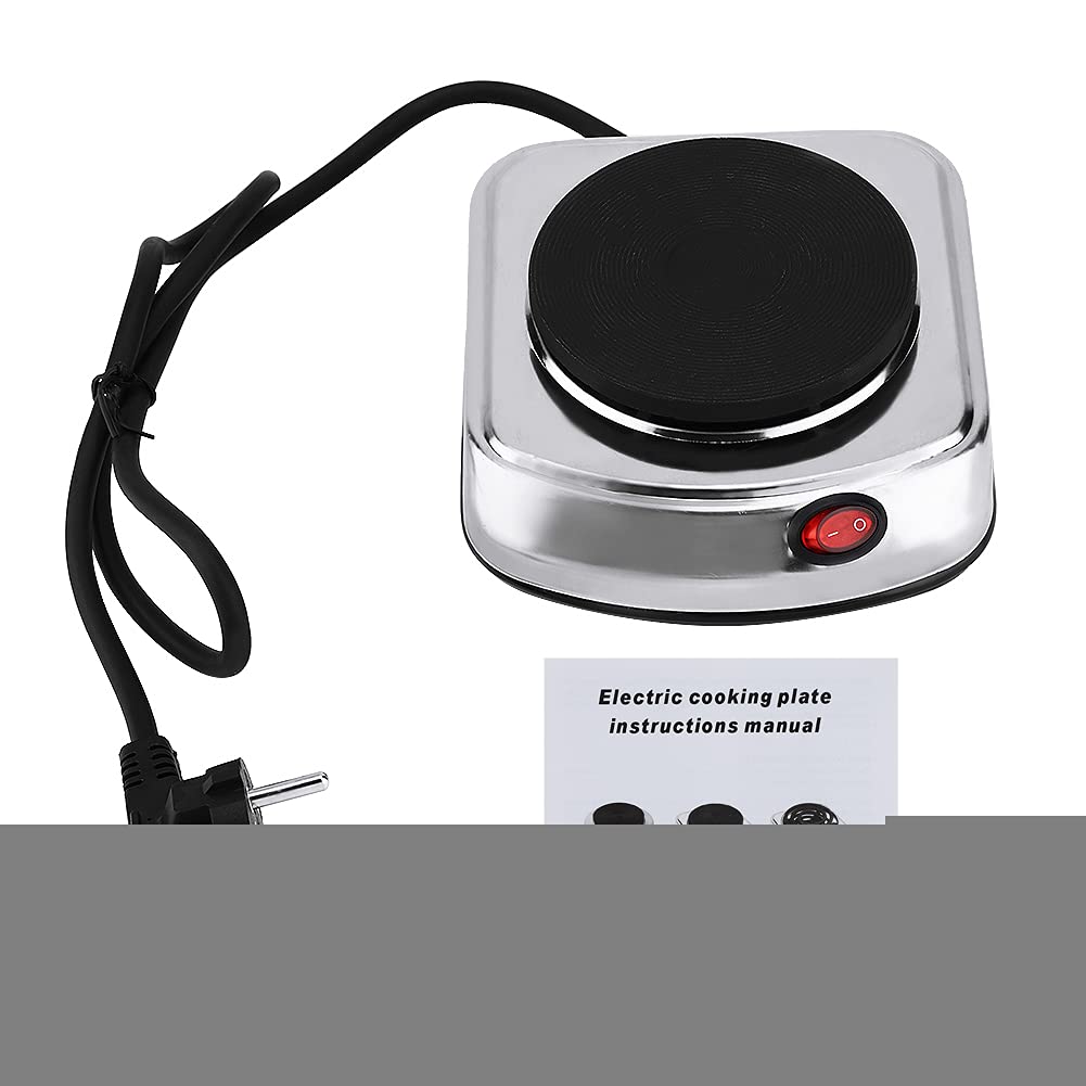 Hot Plate Coffee Heater, 6.1 * 5.3 * 2.4 in Cold Rolled Steel Sheet Non-Stick Coating Electric Mini Stove, EU Plug 220-240v for Office Restaurant Kitchen-picture-11