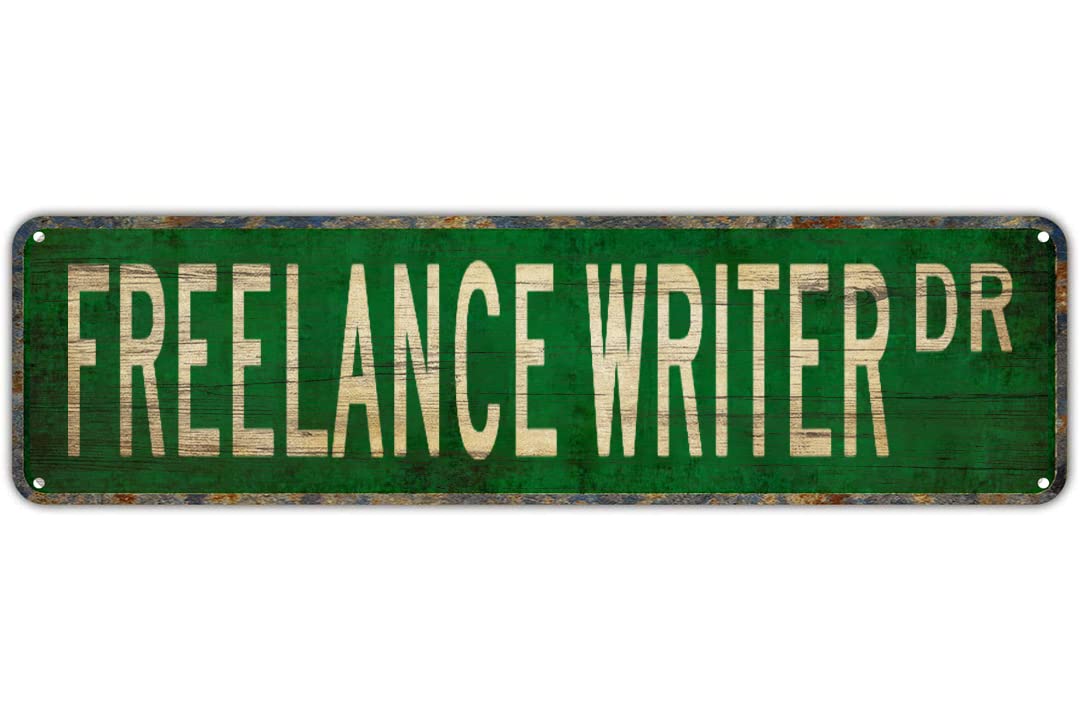FREELANCE WRITER DR Vintage Tin Signs Art Plaque Aluminum for Bedroom Kitchen Garden Wall Bar Club Coffee Hanging Home Decor 4x16 Inch