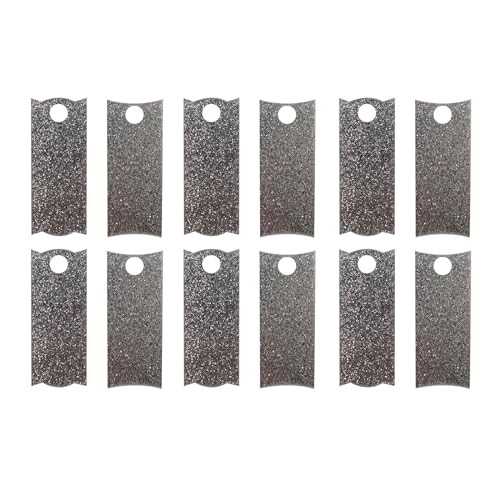 ZSYTF 12pcs Acrylic Cup Nameplates Handmade Lid Label for 30/40oz Cups Glitterings Acrylic Name Plate Cards Unique Gift Personalized Cup Decorations, Silver