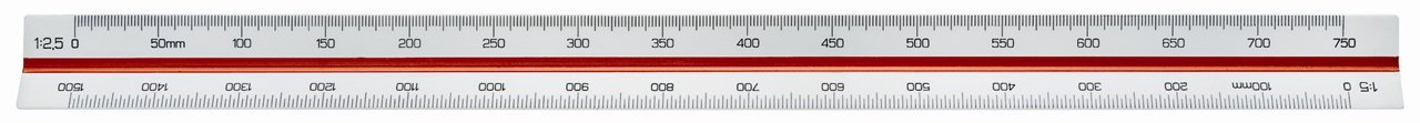Linex 2.5:100 300mm Triangular Scale Rule - White โ image 1