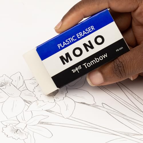 Image of Tombow 57332 Mono Eraser, White, Jumbo, 1 Pack. Cleanly Removes Marks