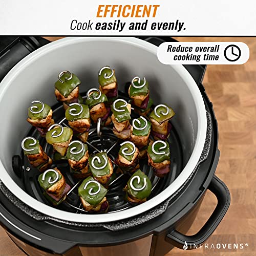 INFRAOVENS Pressure Cooker Rack, 18 Skewers, Silicone Liner, Stainless Steel, for Ninja Foodi 6.5-Quart OL500, OL501, OS301