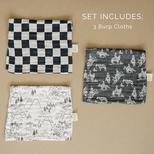 Mebie Baby Burp Cloths, Western, Muslin Burp Cloth Set for Spit Up, Drool, and More, Boho Burp Cloths for Baby Boy and Girl, Baby Must Haves for Registry Lists and Gifts for Newborns2