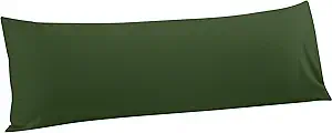 FLXXIE Body Pillow Cover - Super Soft Microfiber 20x54 Body Pillow Case - Envelope Closure, Wrinkle, Stain Resistant Olive Green Body Pillowcase, 20x54, Olive Green