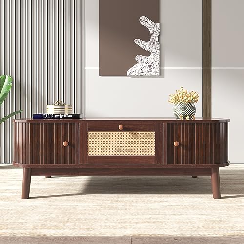 BTM Couchtisch - Rattan-Kaffeetisch, Schubladen mit Rattan und...