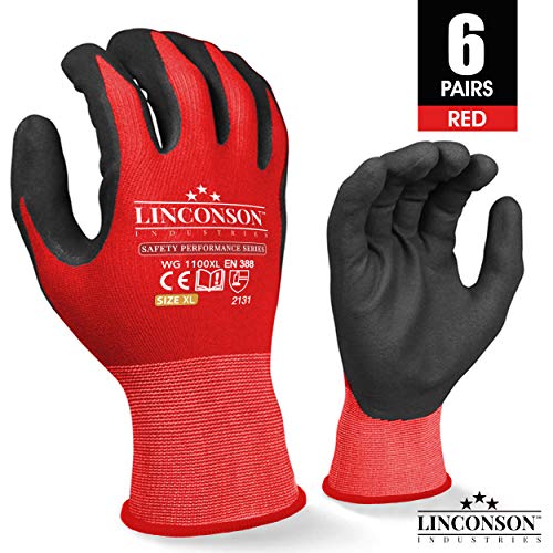 LINCONSON Safety Performance Series Construction Mechanics Work Gloves