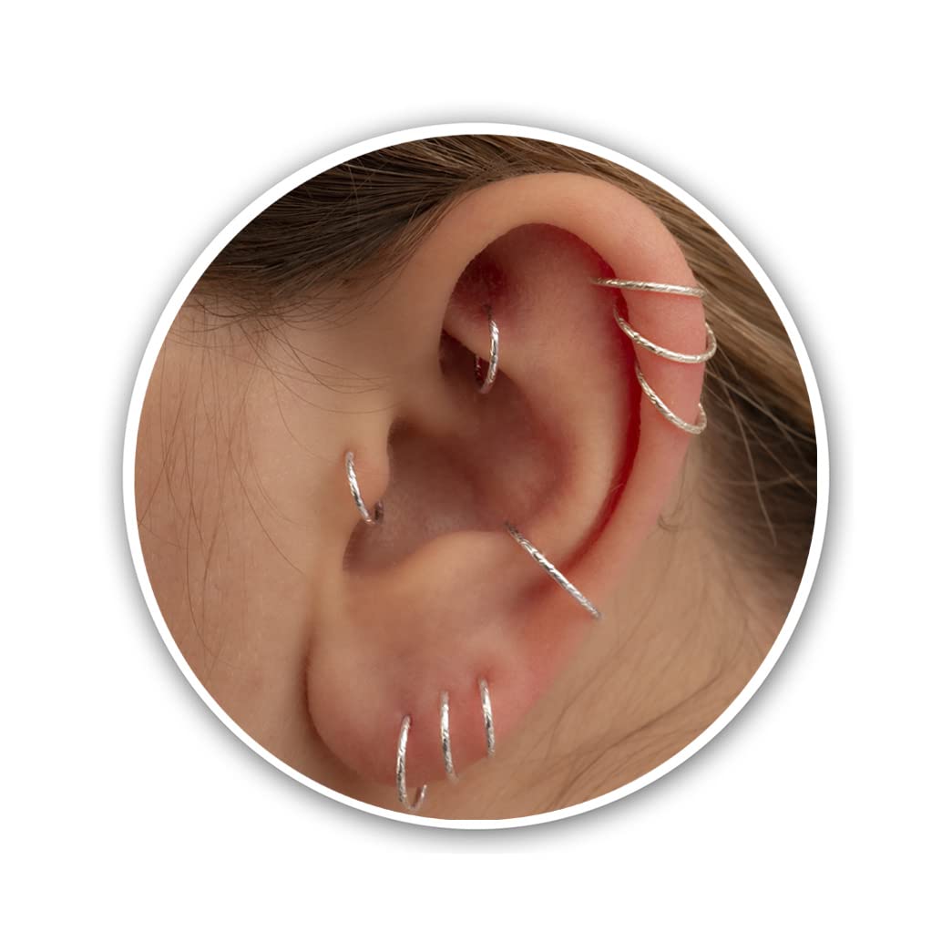 Small Gold Helix Ring Huggie Hoop Earrings for Women Snug Cartilage Nose Helix Tragus Hoop (Gold, 5mm 24 gauge / 1 pair) — view 11