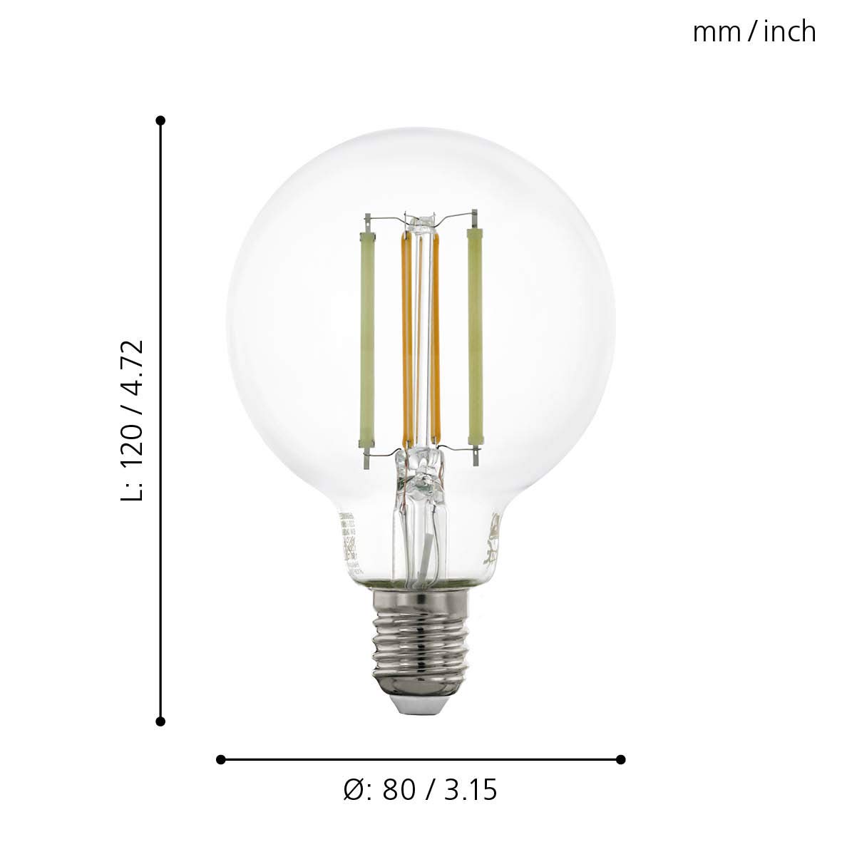 EGLO connect LED lampadina E27, Smart Home vintage chiara, LED Globo 6 Watt