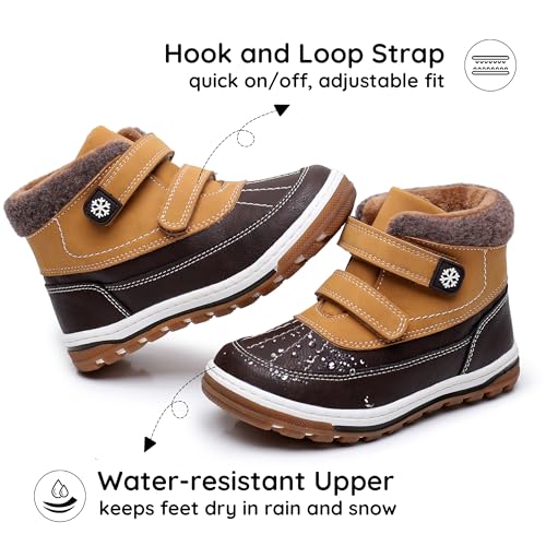 Blikcon Boys Girls Boots Toddler Boys Girls Fall Winter Boots Outdoor with Hook and Loop (Toddler/Little Kid)3