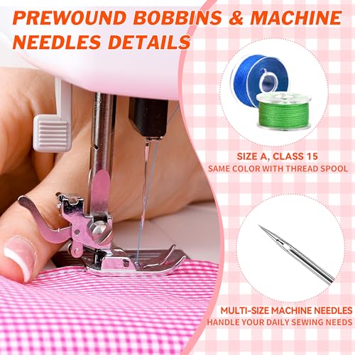Image of 140 Pcs Sewing Thread Kit, 36 Assorted Colors Machine Threads with Spools, 400 Yards Prewound Bobbins Set with 10 Machine Needles (70 /9, 75 /11, 90 /14, 100 /16 110 /18) for Universal Sewing Machines Use