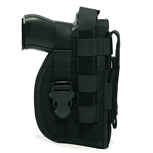 DYJ Adjustable Right Handed Tactical Molle Modular Belt Holster for Pistol(1000D) (Black)