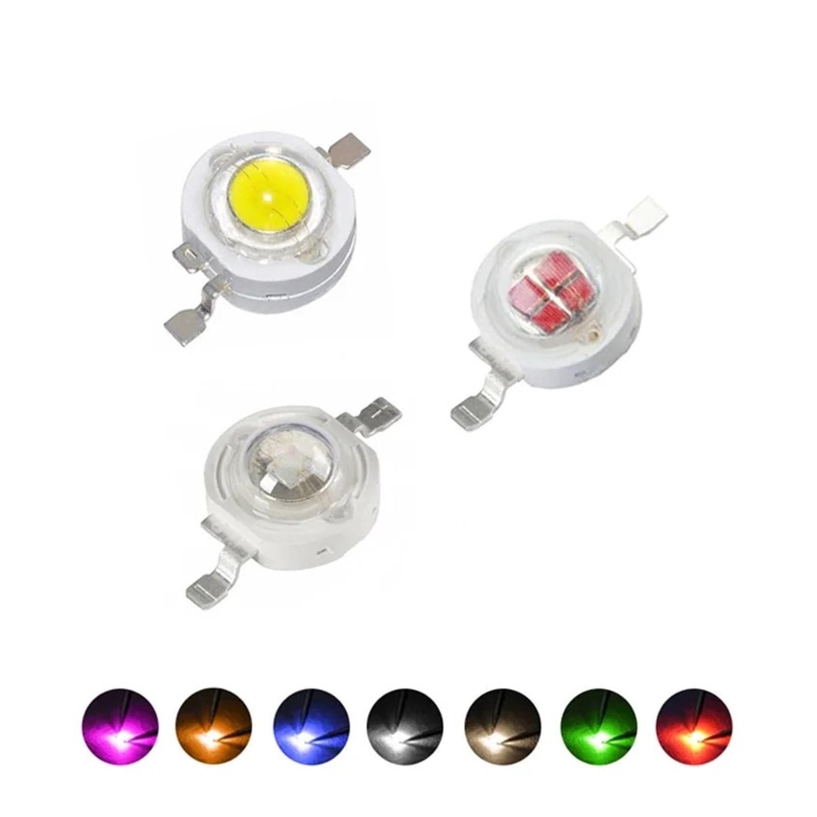 10pcs 1W 3W 5W High Power LED Chip Lamp Diodes Warm White Cold White 10000K 30000K Red Green Blue Yellow 440 660nm Light Beads(UV 365nm,5W-50pcs)