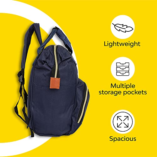Image of MY NEWBORN Premium Mother Bag (Blue) | Diaper Bag | Water-Proof Bag | Multi-Function Travel Backpack | Large Capacity Hand Bag | Easy to Maintain | Spacious Unisex Baby Essentials Bag