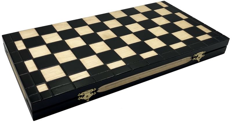 Jeu de Dames - Checkers 100 Champs Noirs - Échiquier Pliable - |40 x 40 cm|- en Bois & 40 Jeux de Dames |2,5 cm|- Checkers Set