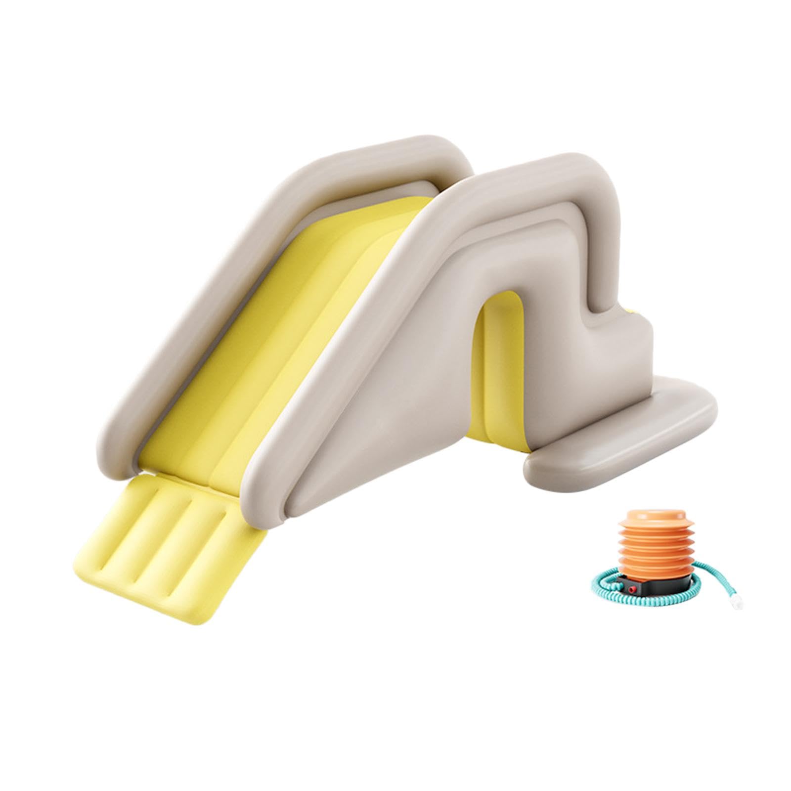 Harilla Aufblasbare Rutsche Kinder Spielplatzrutsche Wasserrutsche Kletterrutsche aus Robustem PVC mit Wasserbefüllbarem Sockel Und Kinderfreundlicher, GRAU