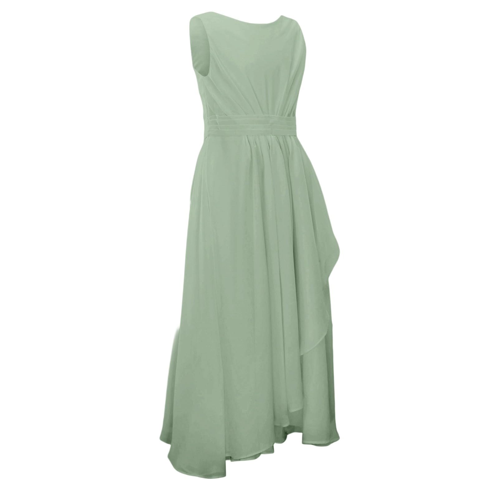 Generisch Abito da bambina, elegante, senza maniche, con scollo rotondo, per esibizioni, matrimoni, eventi all'aperto, perfetto per
