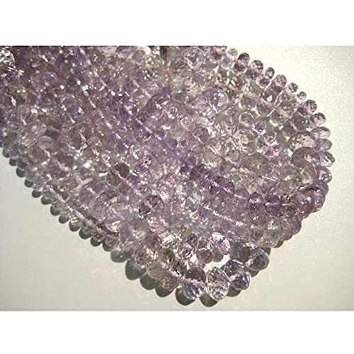 Pink Amethyst Micro Faceted Rondelles 7mm Fil de Perles Naturelles pour Création Bijoux Diy