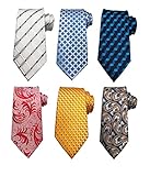 Wehug Lot 6 PCS Men's Ties Silk Tie Woven Necktie Jacquard Neck Ties Classic Ties For Men style020