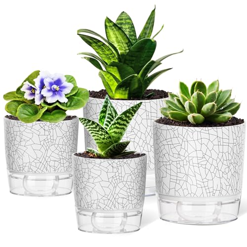 38% Off 4-Pack Self-Watering Plant Pots with Reservoir