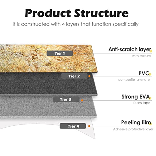 60-Pieces Coverage 13.1 Sq.ft Peel And Stick Backsplash Pvc Wall Tiles 4 Inch X 8 Inch In Rock Stone Brown Subway Stick On Backspalsh For Kitchen, Bathroom, Fireplace, Camper, Mirror Frame #TOP5