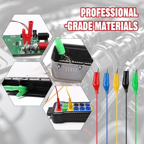 Image of 30pcs Back Probe Kit, Multimeter Back Probe Pins with Test Leads and Banana Plug to Copper Alligator Clips, Automotive Electrical Circuit Diagnostic Tool Set for Car Repair