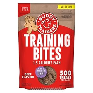 Buddy Biscuits Trainers Training Bites Soft & Chewy Dog Treats, Beef, 10 oz. Pouch