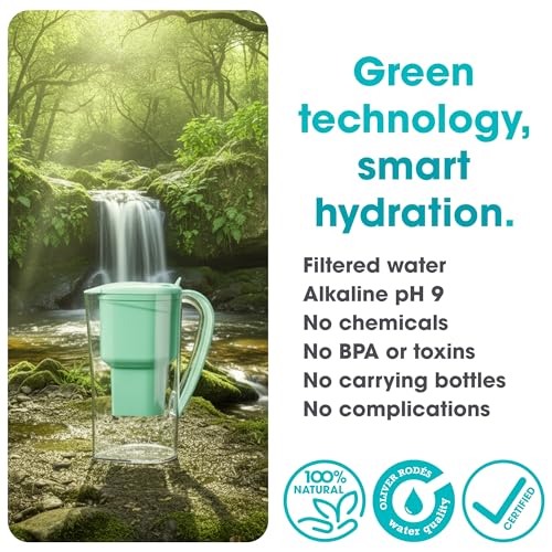 Image of Alkanatur Alkaline Water Filter Pitcher Removes Fluoride, Microplastics, PFAs - Adds Magnesium - Hydrogenates & Ionizes Water - Removes Chlorine, Heavy Metals - Certified UNE 149101:2015