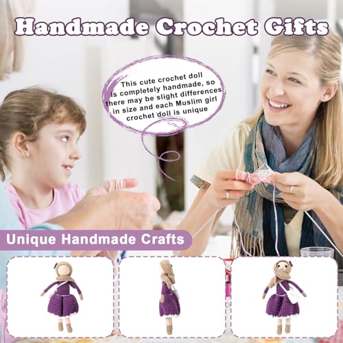 Muñeca Crochet con Hijab, Diseño Kawaii, 19 cm miniatura 3