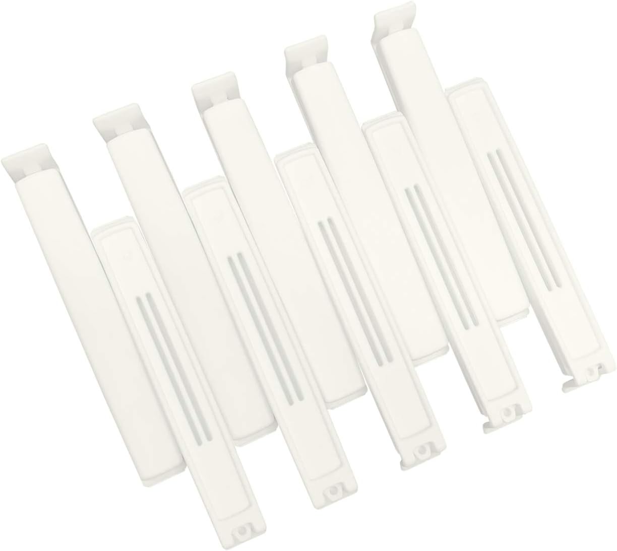 10 Pcs Plastic Sealing Clips, Bag Sealing Clip for Snacks, Chip Bags and Kitchen Food Storage Bag, 4 inches, Pure White