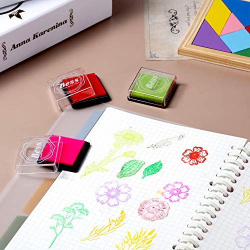 9 Pieces Flower Series Clear Stamp Crafts Flowers Silicone Stamps And Acrylic Stamp Blocks Tools With Grid Lines For Card Making Decor Diy Scrapbooking (Transparent) #TOP5