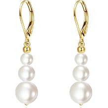 KECHO 14K Real Gold Crystal Beads Earrings 14K Solid Gold Dangle Drop Leverback Jewelry Anniversary Birthday Gifts for Women