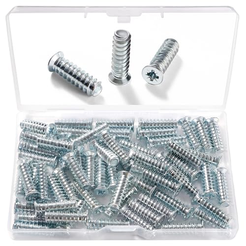 VooGenzek 60 PCS M6.3 * 20 mm Euro Screws, Countersunk Head, for Furniture Accessories Drawer Rails, Kitchen Cabinets, Doors