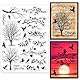 GLOBLELAND 5.83x8.27 Zoll Baum Vogel Transparente Silikonstempel Äste Klare Stamps Baum Blumen Silikonstempel Für Kartengestaltung DIY Prägung Journaling