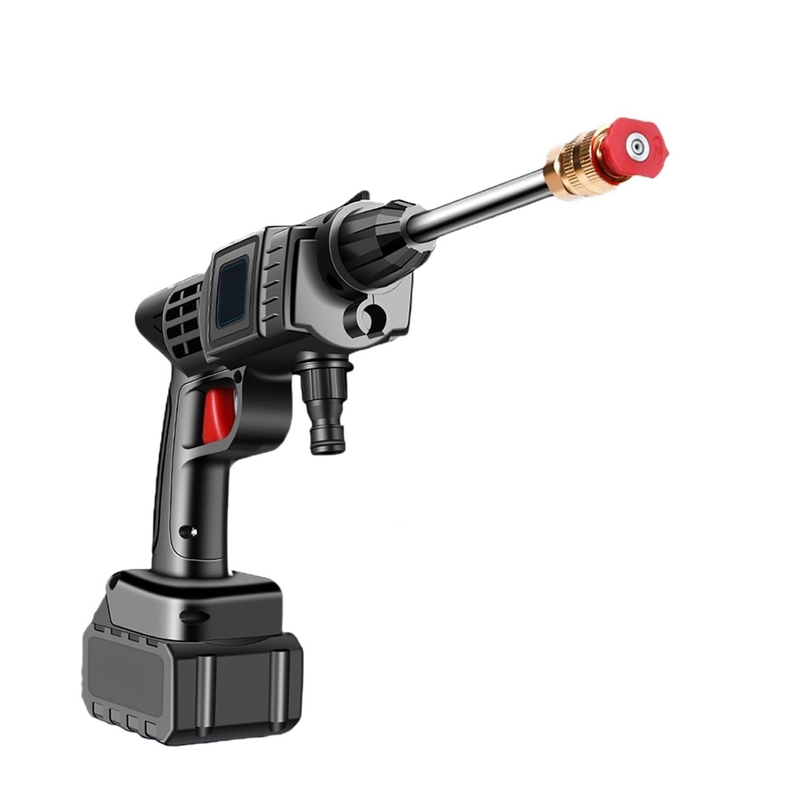 Pistola De Lavado Coches Eléctrica Alta Presión Inalámbrica 30BAR, Boquilla Multifunción, Limpiador Portátil Espuma, Chorro En Aerosol For Jardín Limpieza Eficiente(Five Cells)