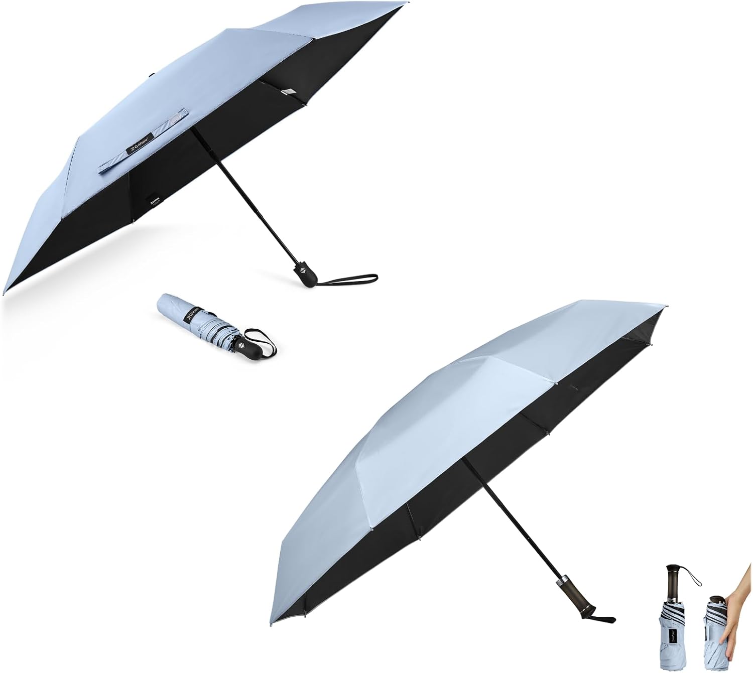 G4Free 46 Inch Lightweight Travel Portable Sun Umbrella with Extendable Handle, 40 Inch Mini Ultralight UPF 50+ Compact Travel Umbrella Super Slim